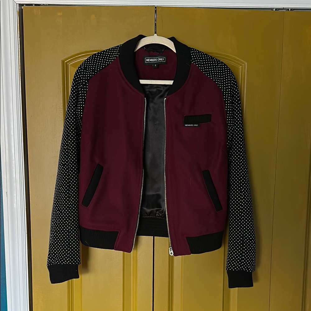 Members Only Red and Black Varsity Bomber Jacket